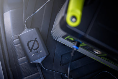 Goal Zero car charging accessory connected to Yeti X power station