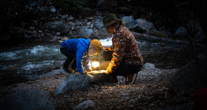 Goal Zero lantern on a Yeti X power station lighting up a room