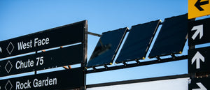 Goal Zero boulder solar panels mounted on traffic light