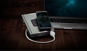 Goal Zero Sherpa 100AC with AC cable charging laptop