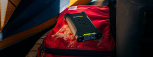 Goal Zero Venture 75 USB power bank lying on a bag